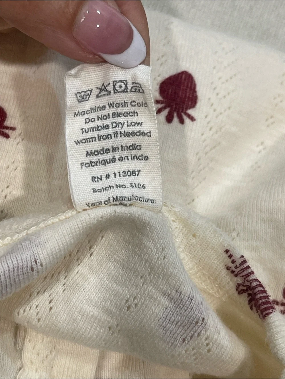 Kate Quinn Organic Pointelle Strawberry Peplum Bodysuit Dress Size 3-6M